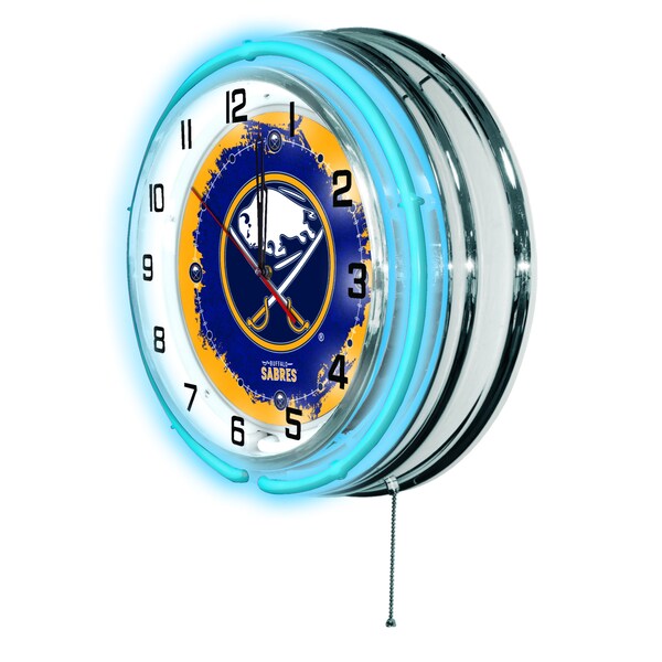Buffalo Sabres Double Neon 19 Clock,NHL